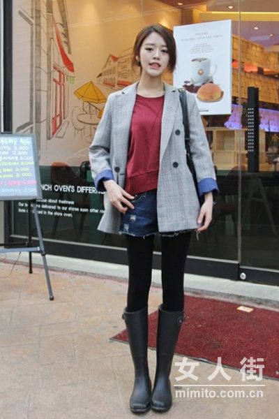 韩国冬季流行 显瘦紧身裤搭配技巧